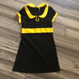 Black and yellow keyhole dress